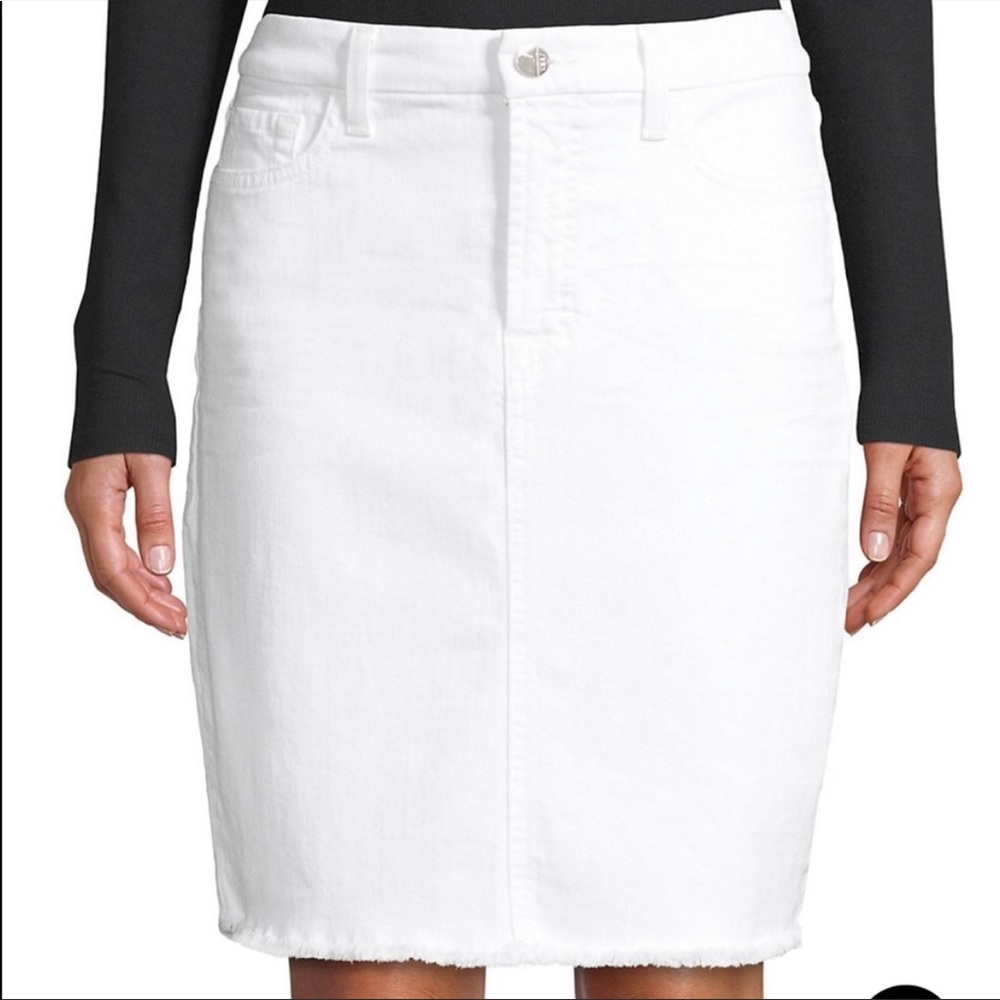 Banana Republic White Denim Skirt Pockets White 2